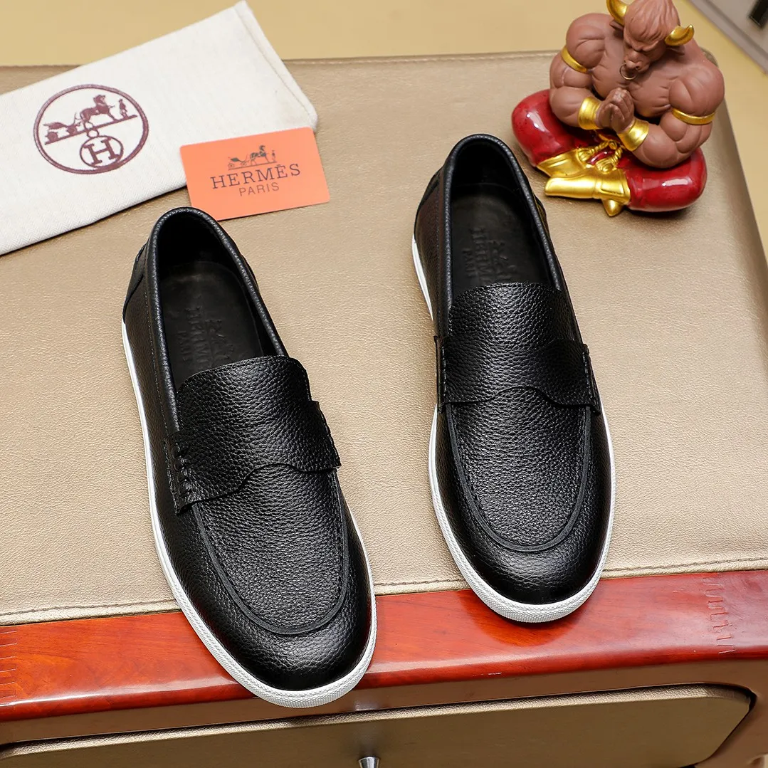 Men's shoes 💰500💰 HERMES Hermès high-end quality original order -Original: imported 🔝Nappa calfskin, frosted cowhide, outer seaming process -Inside: water-dyed cowhide -Outsole: original TPR rubber outsole -Super high quality control·Fine workmanship: High-end, extravagant, and grade) Size: 39-45 (38, 46, can be customized)